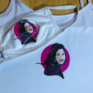 Printed Tank with matching face mask
